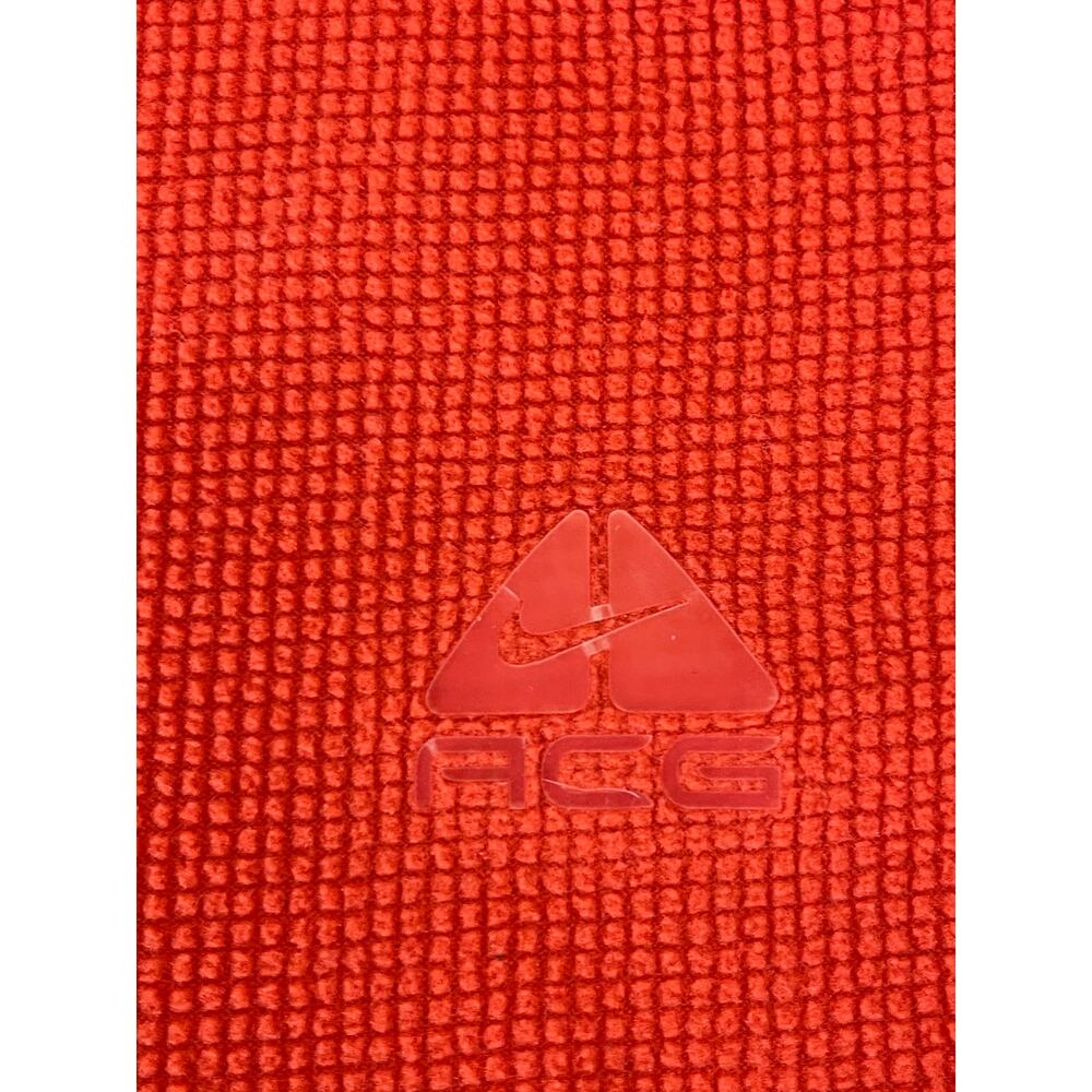 Nike ACG‎ Textured Quarter Zip Fleece Pullover Orange Sweatshirt Size Mens XL - Picture 6 of 8
